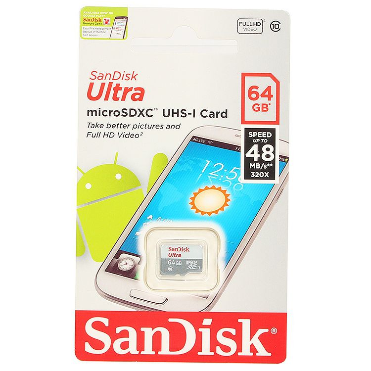 SanDisk MicroSDHC 64Gb Class10 Ultra